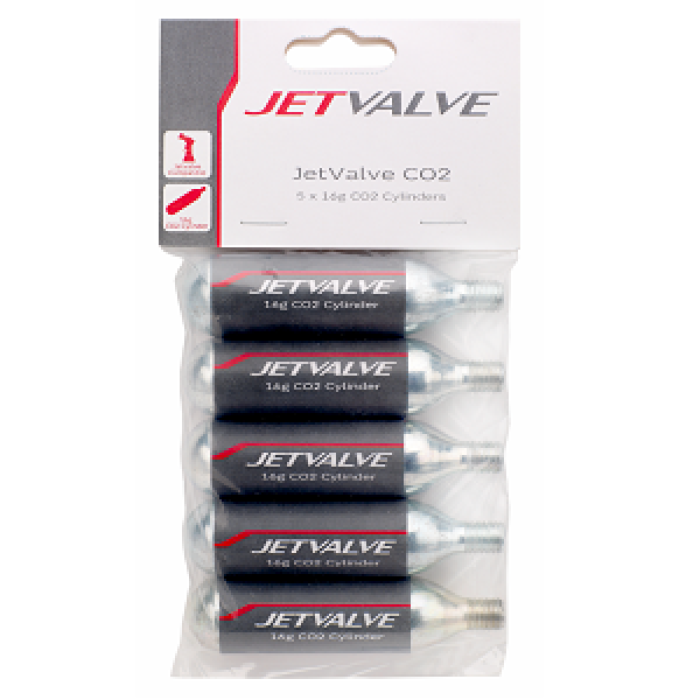 WELDTITE JETVALVE CO2 CYLINDERS 16g (5 Pack) (07009)