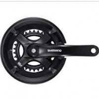 TY501 46/30 170mm 7/8-Spd CHAINSET - BLACK with CHAINGUARD