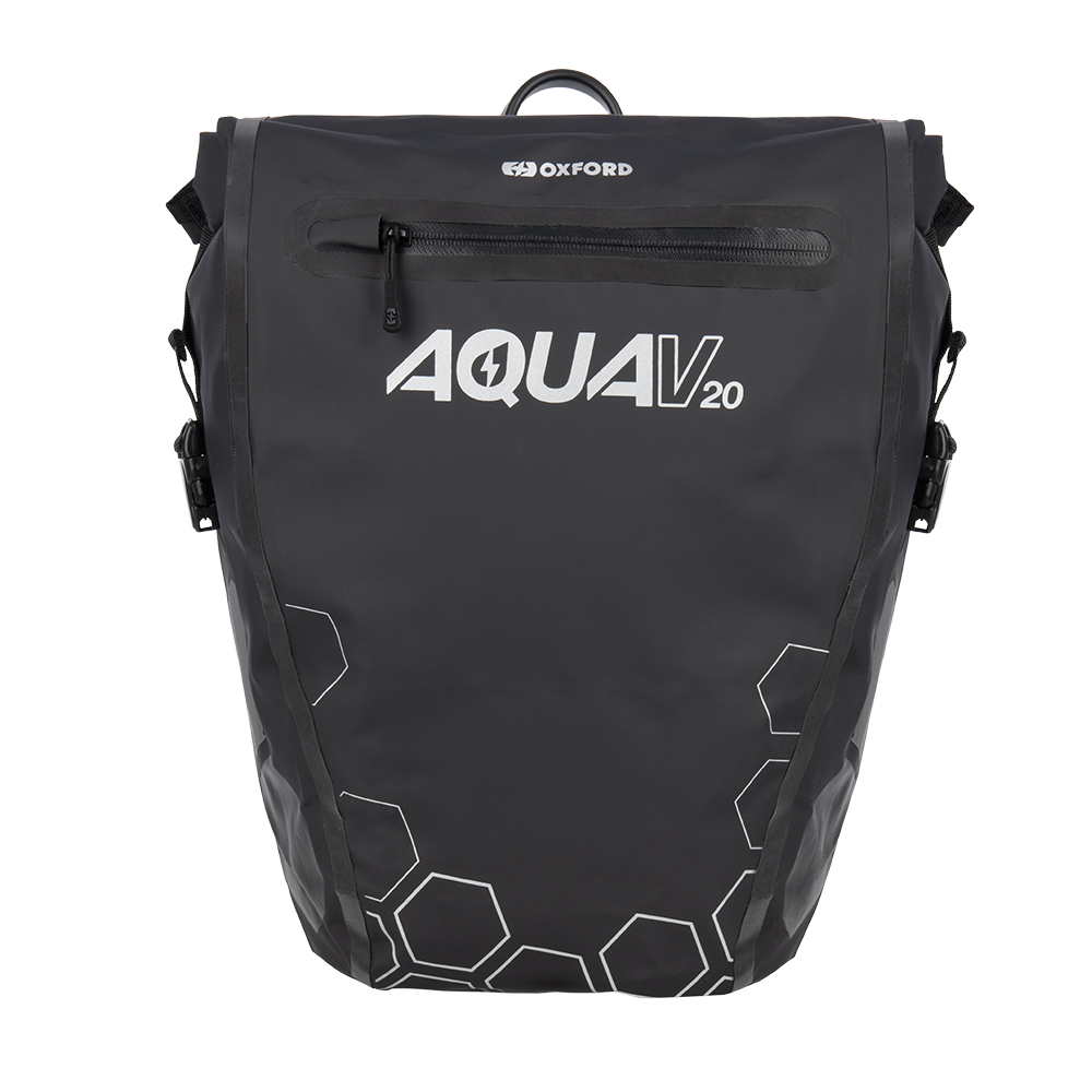 OXFORD AQUA V 20 SINGLE Q/R PANNIER - WATERPROOF - BLACK (OL
