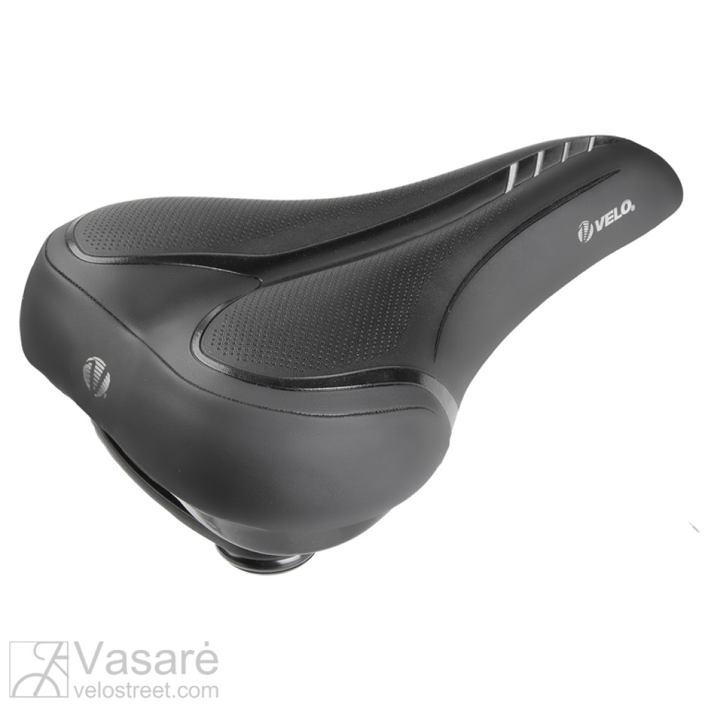 VELO TOWNIE COMFORT SADDLE BLK WITH SILVER MARKINGS