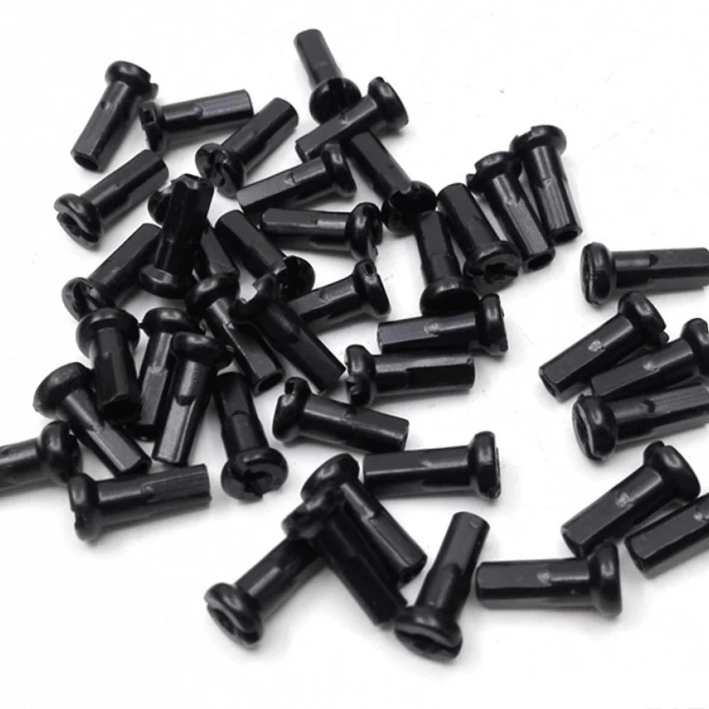 16mm 14G BRASS SPOKES NIPPLES - BLACK (Pk 50)