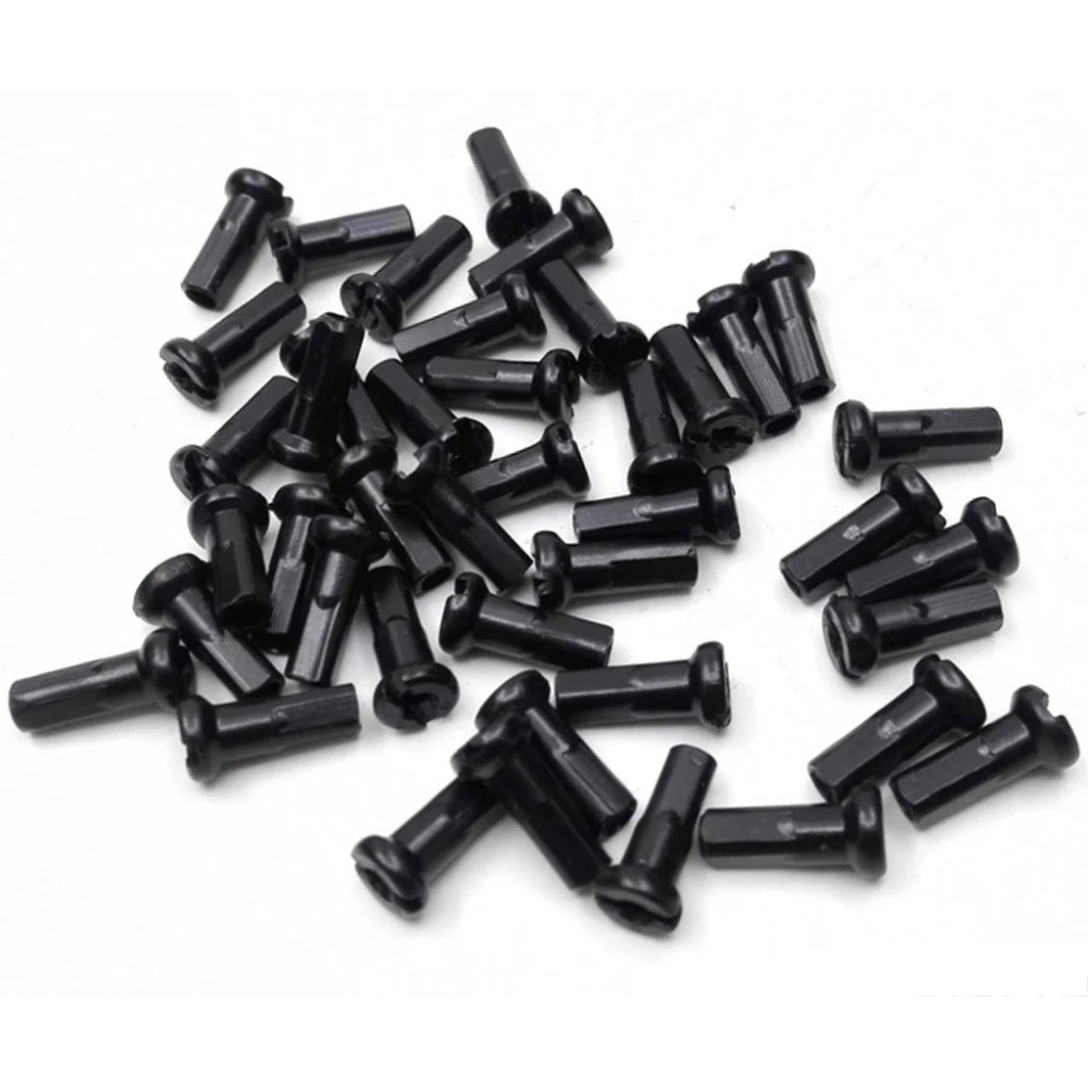 16mm 14G BRASS SPOKES NIPPLES - BLACK (Pk 50)