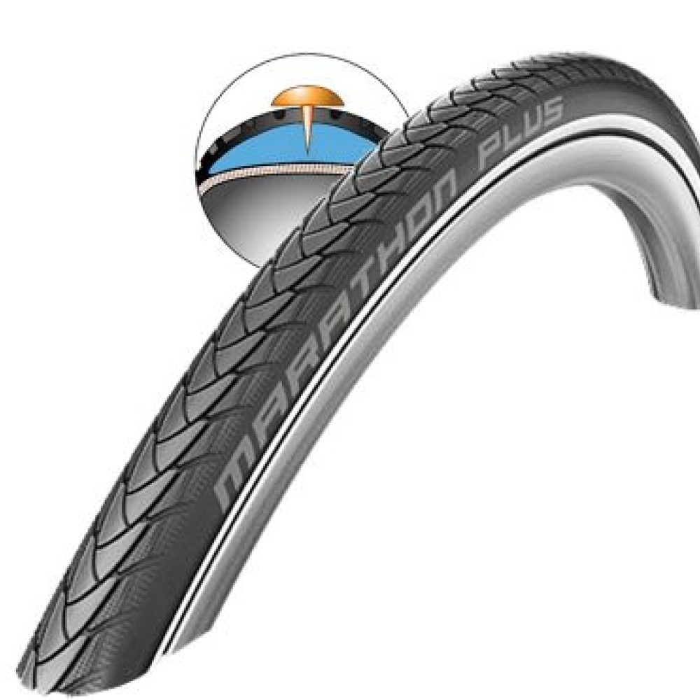 SCHWALBE 24 x 1.00 MARATHON PLUS W/CHAIR BLK TYRE (25-540)
