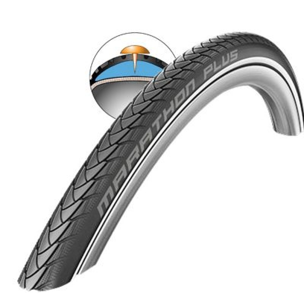 SCHWALBE 24 x 1.00 MARATHON PLUS W/CHAIR BLK TYRE (25-540)