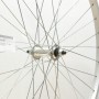 700C SILVER HYBRID FRONT WHEEL SOLID AXLE (TWF063)