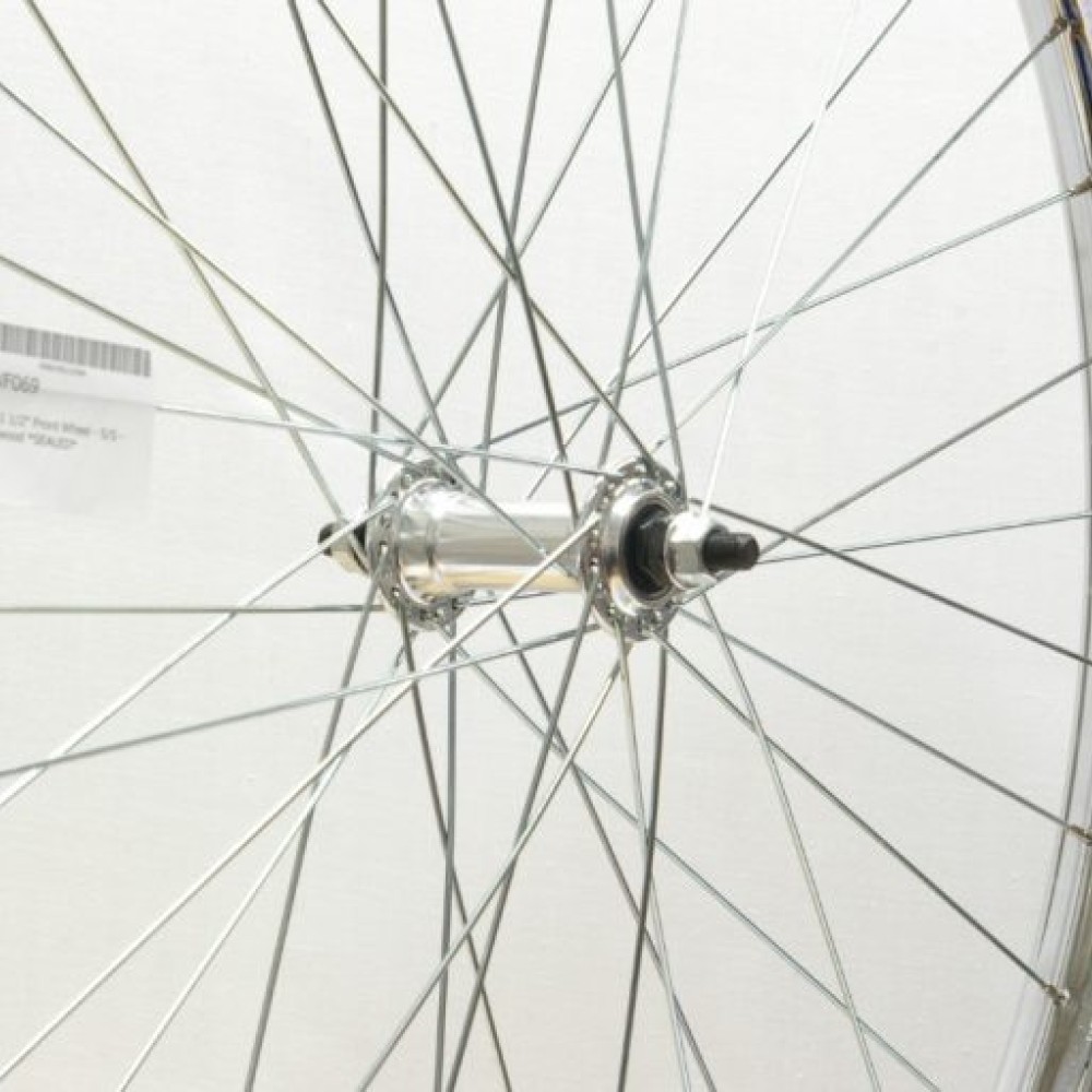 28 x 1 1/2 POLISHED ALLOY W/W FRONT WHEEL 5/16 AXLE (40-635)