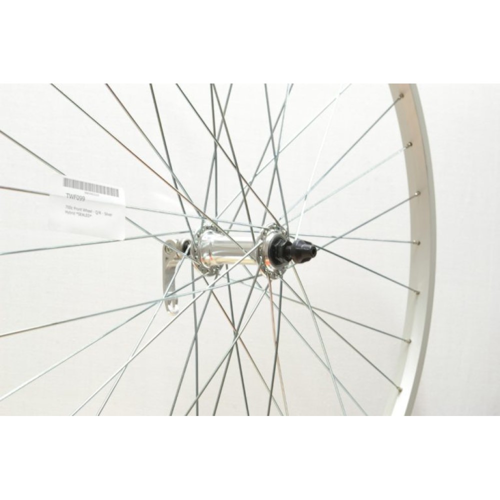 700C SILVER HYBRID  FRONT WHEEL QR (TWF099)