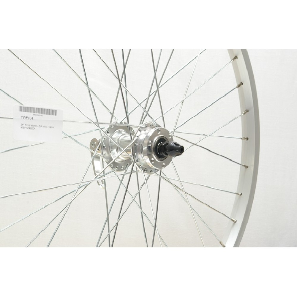 24 x 1.75 SILVER ALLOY FRONT DISC WHEEL A.H (TWF104)