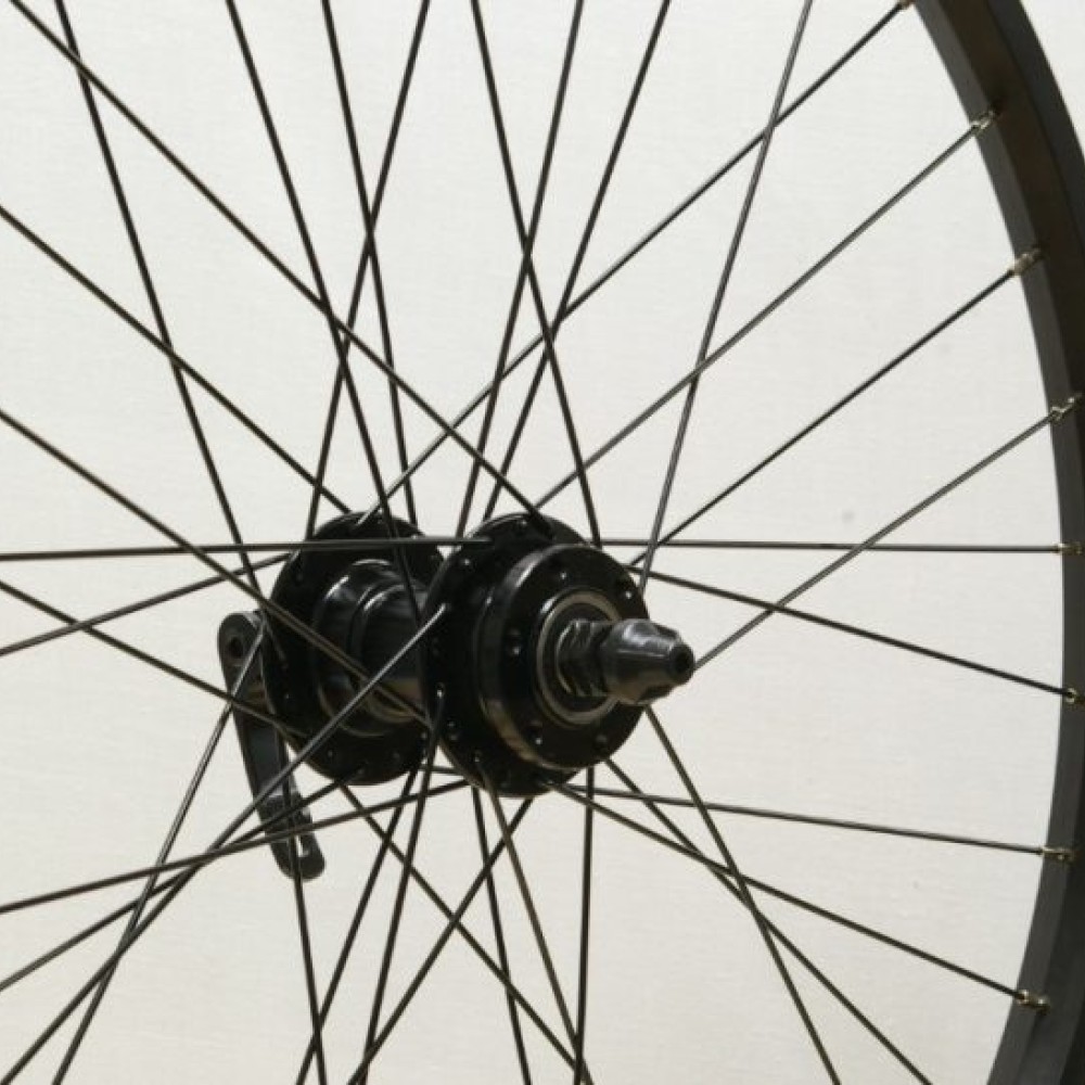 24 x 1.75 BLACK ALLOY FRONT DISC WHEEL A.H (TWF104BK / TWF43