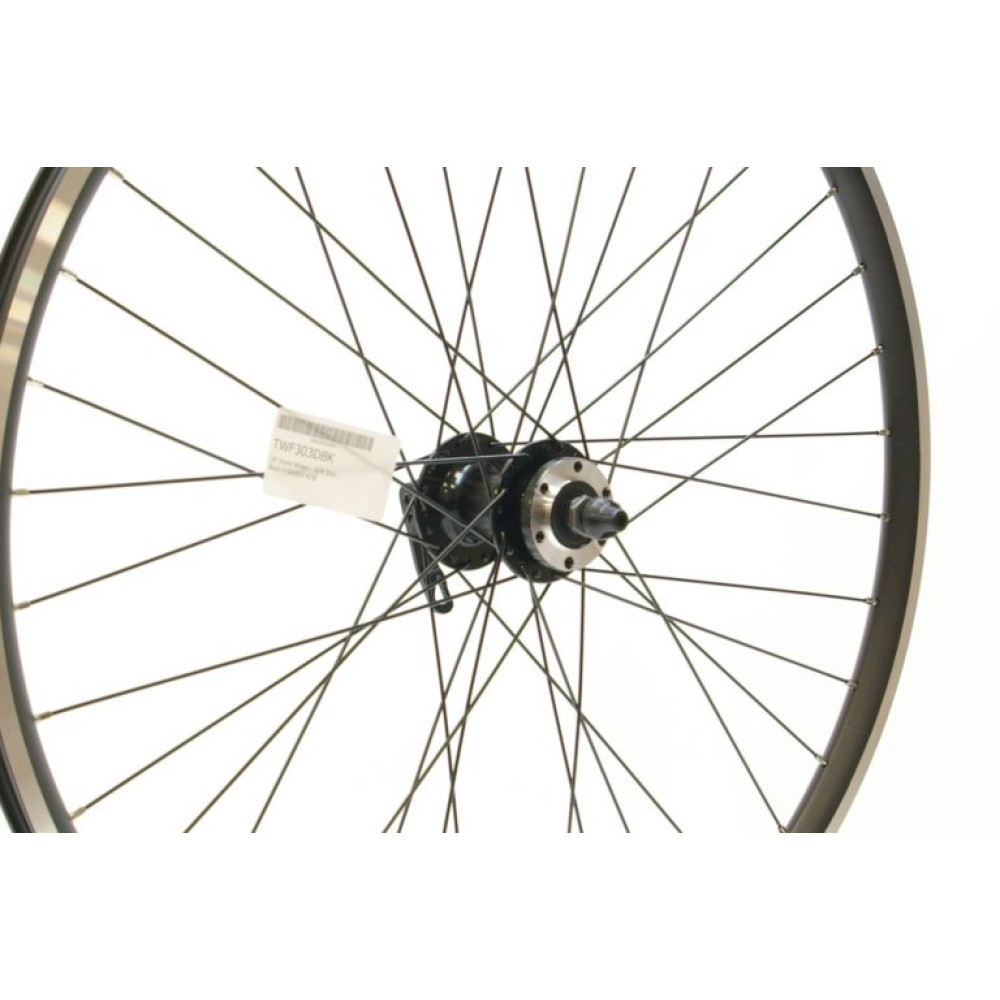 26 x 1.75 BLACK DOUBLE WALL DISC FRONT WHEEL QR (TWF303DBK)