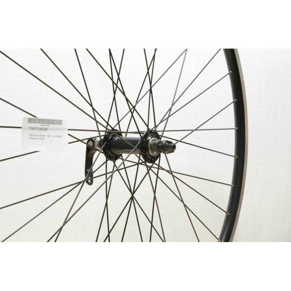 700C HYBRID DOUBLE WALL BLACK FRONT WHEEL  QR (TWF703BK)