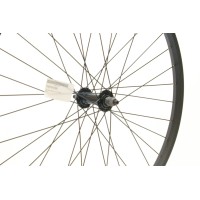 26 x 1.75 BLACK ALLOY FRONT WHEEL SINGLE WALL SOLID AXLE (TW