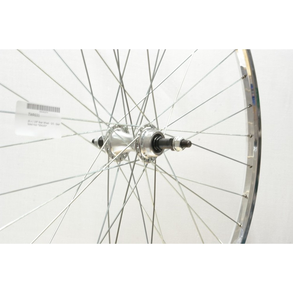 26 x 1 3/8 SILVER ALLOY  REAR WHEEL  GS A.H (37-590) (TWR031