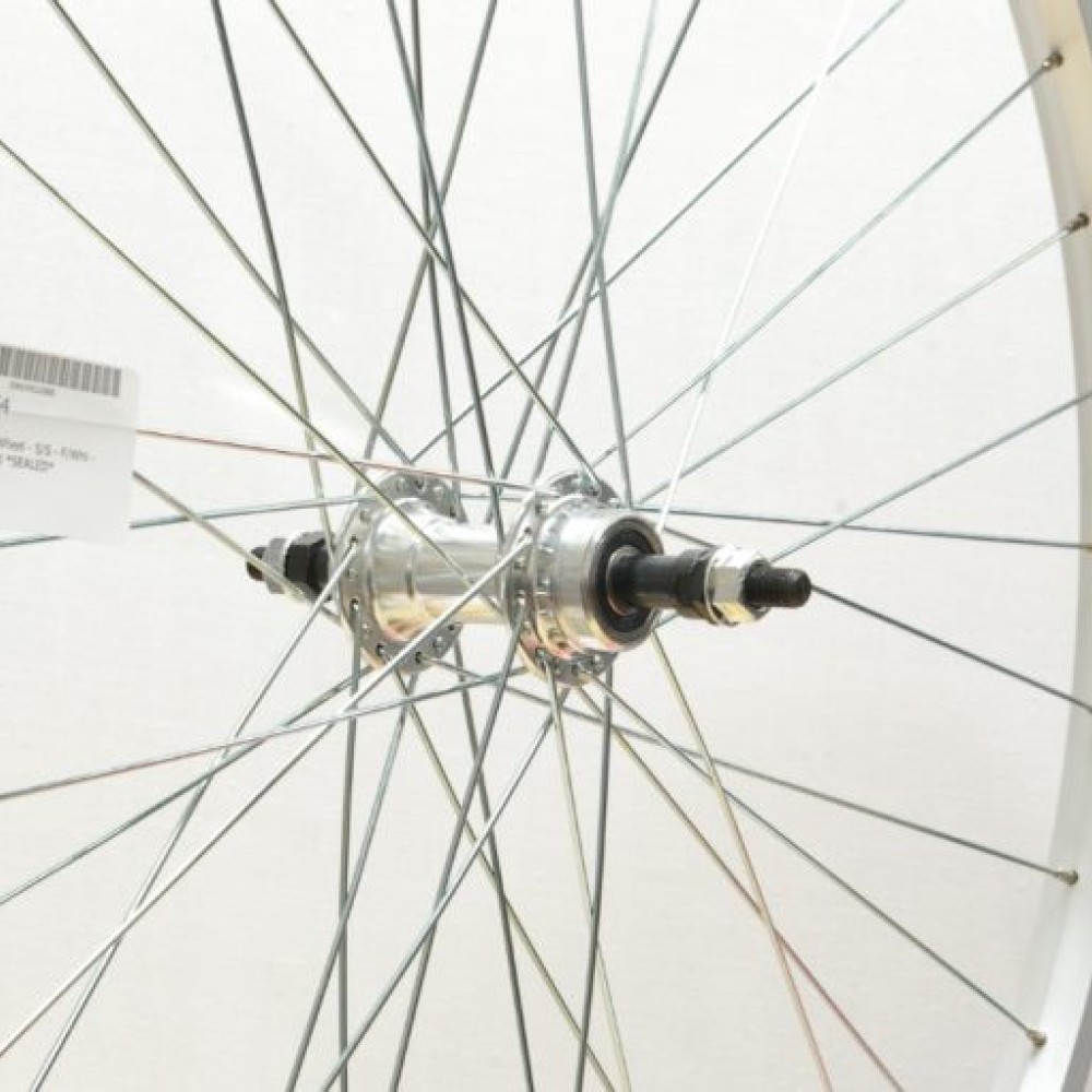 700C SILVER HYBRID REAR WHEEL GS SOLID AXLE (TWR064)