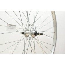 700C SILVER HYBRID REAR WHEEL GS SOLID AXLE (TWR064)