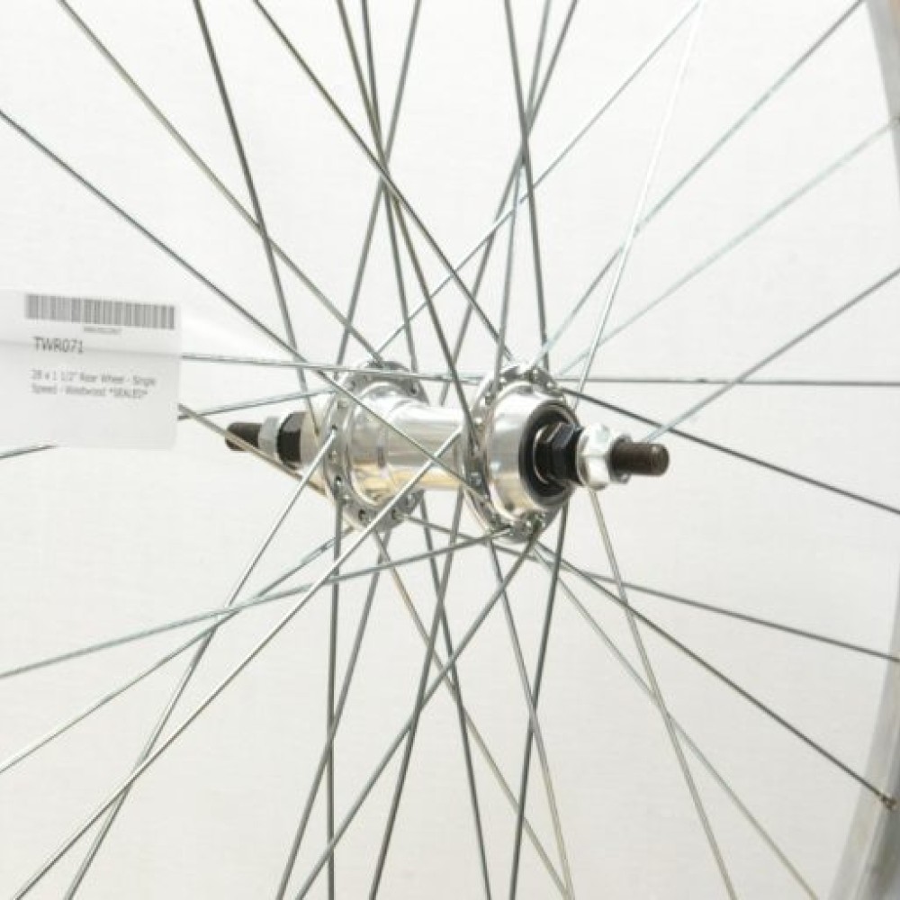 28 x 1 1/2  POLISHED ALLOY W/W REAR WHEEL SS (40-635) (TWR07