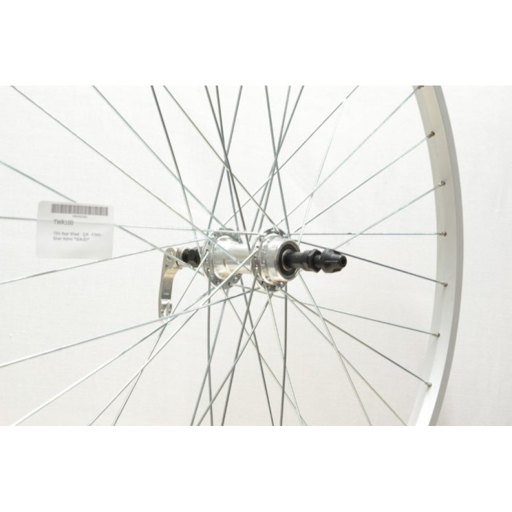700C SILVER HYBRID  REAR WHEEL GS QR (TWR100)