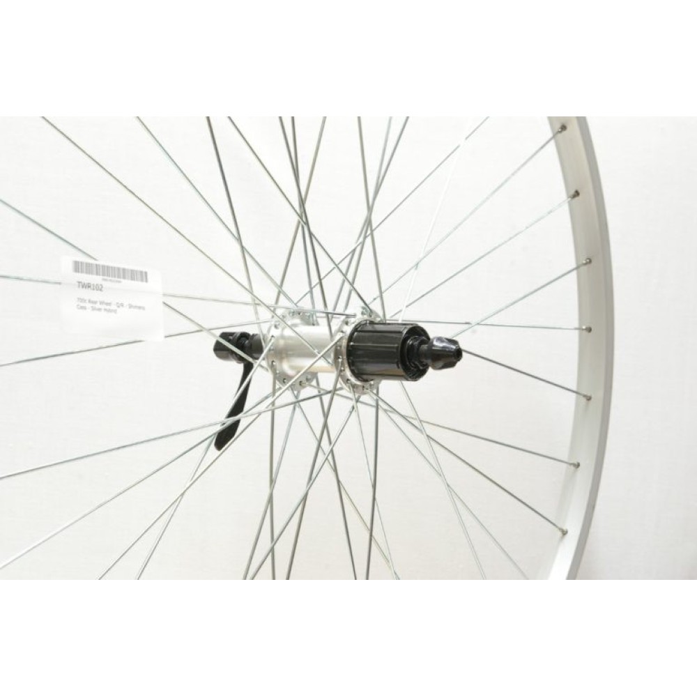 700C SILVER HYBRID SINGLE WALL 8/10-SPD CASSETTE WHEEL QR (T