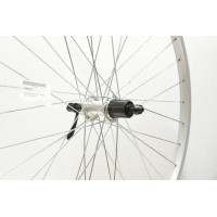 700C SILVER HYBRID SINGLE WALL 8/10-SPD CASSETTE WHEEL QR (T