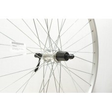 700C SILVER HYBRID SINGLE WALL 8/10-SPD CASSETTE WHEEL QR (T