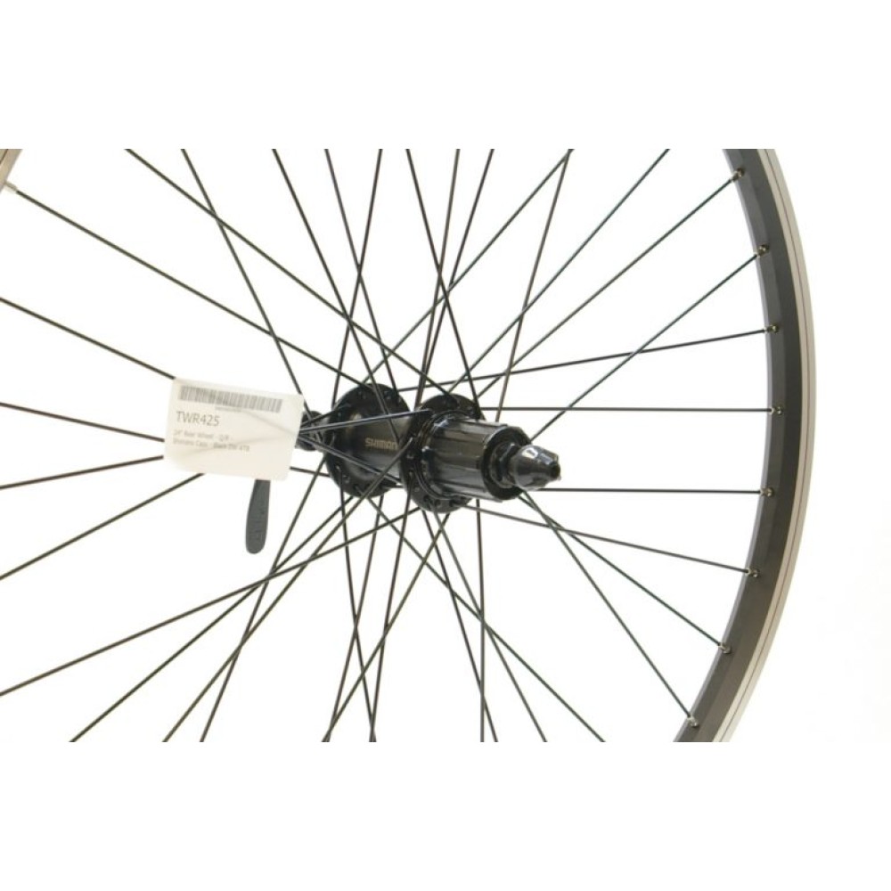 24 x 1.75 BLACK D/W ALLOY CASSETTE WHEEL 7/8/9 (TWR425)