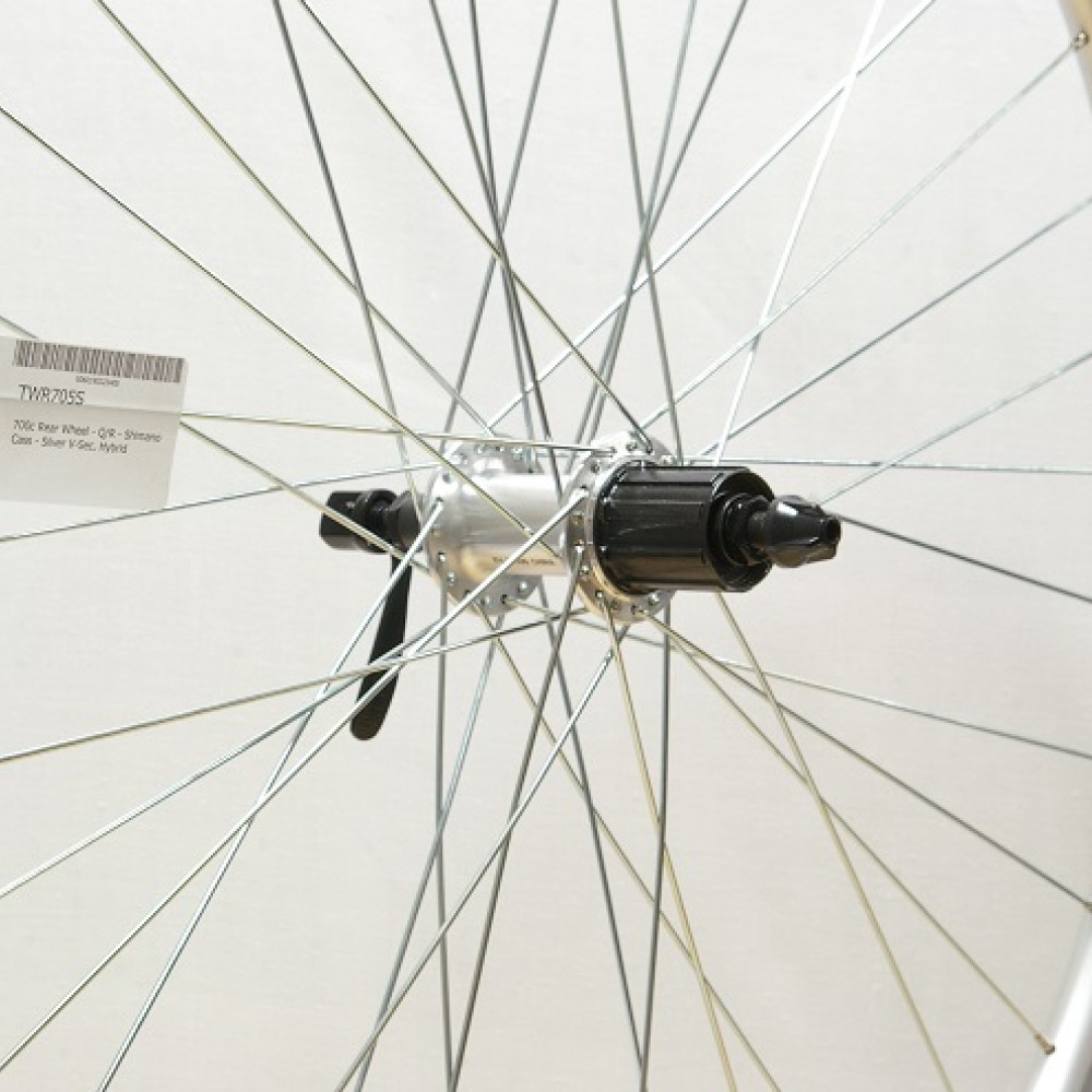 700C HYBRID DOUBLE WALL SILVER 8/10-SPD CASSETTE WHEEL QR (T