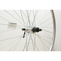 700C HYBRID DOUBLE WALL SILVER 8/10-SPD CASSETTE WHEEL QR (T