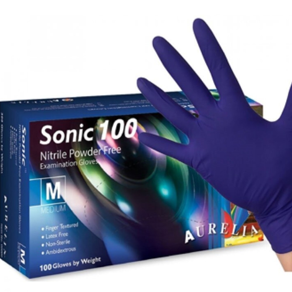 SONIC NITRILE COBALT BLUE GLOVES - LARGE  (PACK 100)
