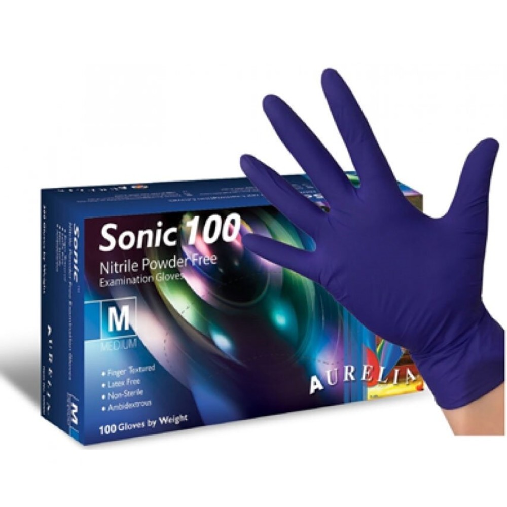 SONIC NITRILE COBALT BLUE GLOVES - LARGE  (PACK 100)
