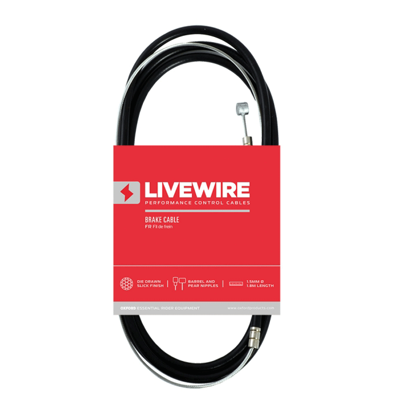 OXFORD BRAKE CABLE UNIV. REAR BLACK (FCB1200 / CC403)