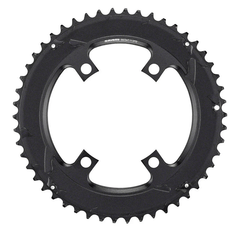 ***50T 110 BCD BLACK ALLOY ROAD CHAINRING 4 BOLT