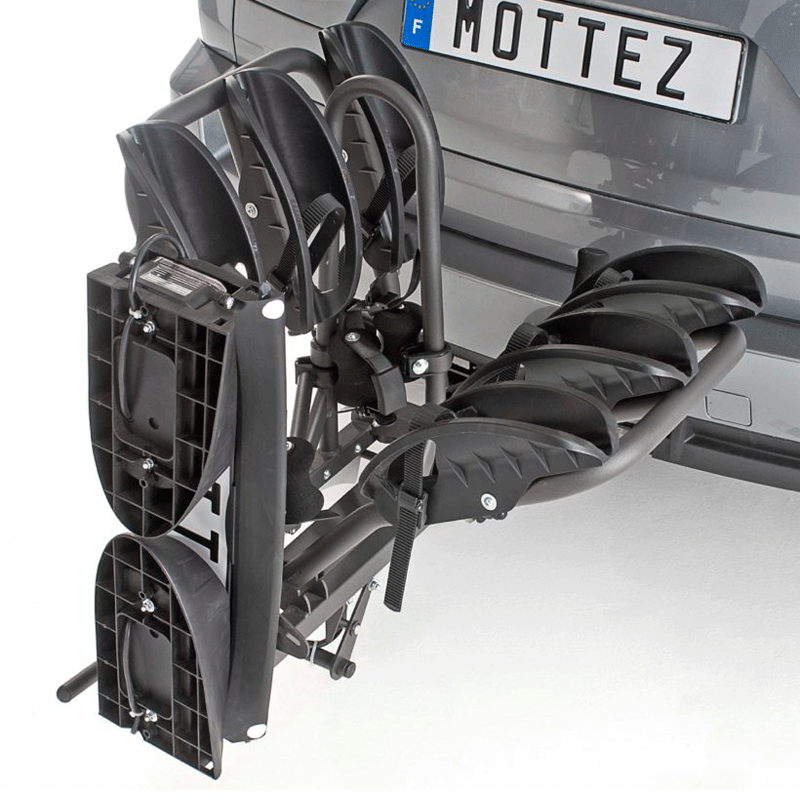 MOTTEZ 3-BIKE TOW BALL PLATFORM RACK - TILTING (A21P3RA)