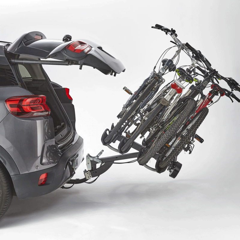 MOTTEZ 4-BIKE TOW BALL PLATFORM RACK NEW - TILT